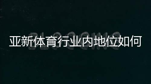 亚新体育行业内地位如何？2026年市场份额、竞争力与发展前景深度解析