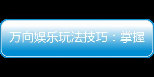 万向娱乐玩法技巧：掌握这些秘诀让你轻松赢牌