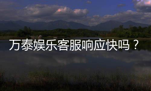 万泰娱乐客服响应快吗?实测体验告诉你答案