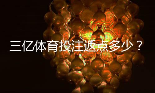 三亿体育投注返点多少？最新返点比例、计算方法与实战套利技巧