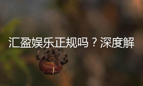汇盈娱乐正规吗？深度解析平台资质与玩家真实体验