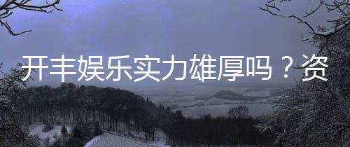 开丰娱乐实力雄厚吗？资深玩家揭秘其真实背景与优势
