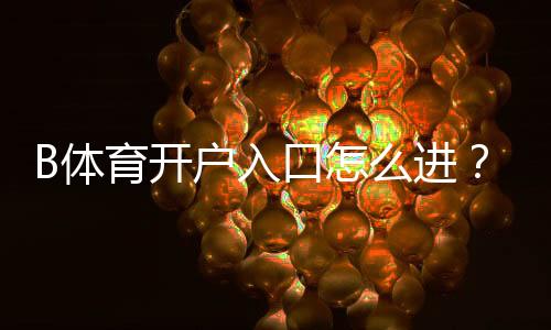 B体育开户入口怎么进？新手注册流程与安全验证全攻略